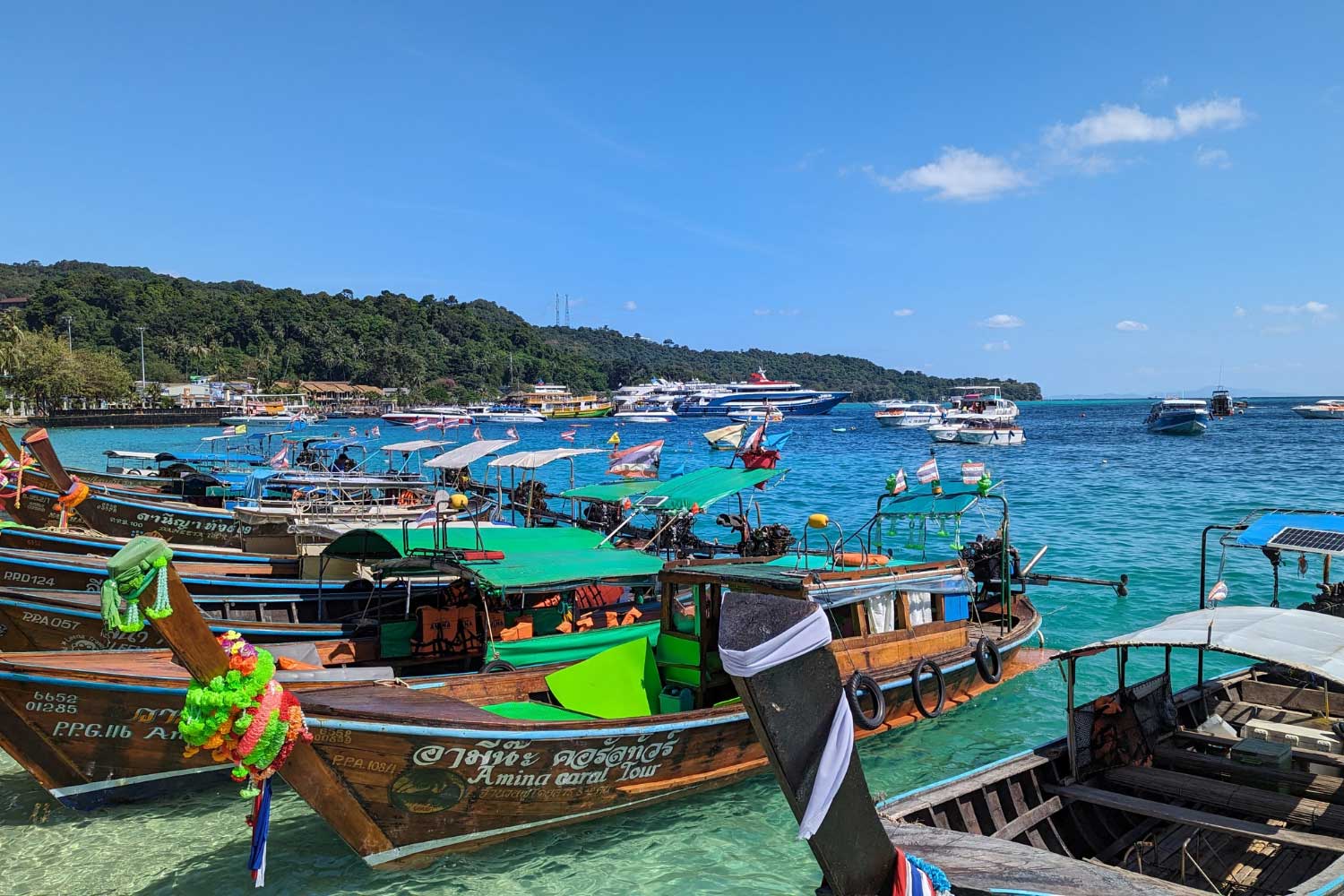 Longtail boats on Phi Phi Island
